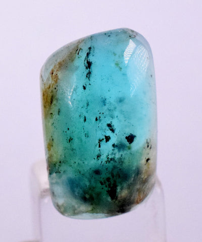 6.5ct GEM BLUE OPAL SCENIC CABOCHON PERU SEASCAPE PENDANT JEWELRY BB101
