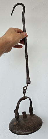 54cms LENTICULAR MINERS LAMP TUNNEL RARE LANTERN IRON CAST NB09