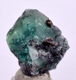 2cms GEOCRONITE GREEN FLUORITE CRYSTAL PERU MILPO ATACOCHA PERU SHINY KB37