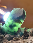 19cms EPIDOTE QUARTZ CRYSTALS PERU CLUSTER COLLECTOR GREEN COLOR MINERAL CB92
