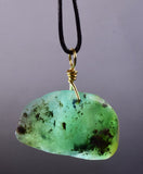 GEM BLUE OPAL SCENIC PERU TUMBLED PENDANT BLACK NECKLACE SEASCAPE JEWELRY JB13