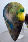 7.3 cms BLUE CHRYSOCOLLA QUARTZ MALACHITE PERU SCENIC CABOCHON PENDANT BB111