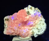 2.5cms RHODOCHROSITE FLUORITE PYRITE CRYSTAL RHOMBOHEDRAL SUPER MINIATURE RB298