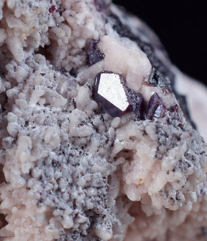 3.7cms PROUSTITE RED RUBY SILVER  MANGANO CALCITE PERU UCHUCCHACUA MINE HB267