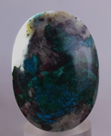 114carats  BLUE CHRYSOCOLLA QUARTZ MALACHITE PERU SCENIC CABOCHON PENDANT BB79
