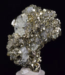 5.4cms PYRITE CUBIC FLUORITE PERU SHINY CRYSTALS MINERAL COLLECTOR MB133