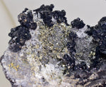 26cms MUSEUM SPHALERITE CHALCOPYRITE PYRITE  QUARTZ CRYSTALS PERU MB119