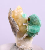 2.2cms GEM EMERALD CRYSTAL PYRITE CALCITE QUARTZ COLOMBIA MINERAL SPECIMEN EB27