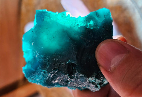 5.5cm GEM BLUE MALACHITE PERU TRANSLUCENT CHRYSOCOLLA BOTRYOIDAL CRYSTAL UB169