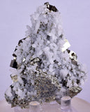 7.1cms PYRITE CUBIC QUARTZ CALCITE PERU SHINY CRYSTALS MINERAL COLLECTOR MB124