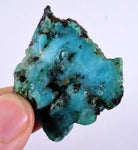 18.7grs GEM SILICA CHRYSOCOLLA  PERU CHALCEDONY QUARTZ BLUE ROUGH FACET SB63