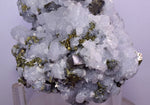 10cm  BLUE DOLOMITE SELLAITE CRYSTALS CHALCOPYRITE QUARTZ CALCITE PERU GB31