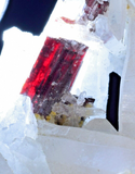 10cms RED HUBNERITE QUARTZ CRYSTALS MINERAL SPECIMEN COLLECTOR PERU MB138