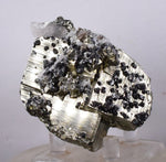6.5cms PYRITE CUBIC QUARTZ CALCITE PERU SHINY CRYSTALS MINERAL COLLECTOR MB21