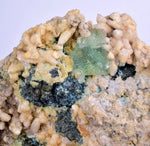 10.8cms GREEN FLUORITE PYRITE CRYSTAL PERU HUANZALA MINE SHINY NEW FIND KB33