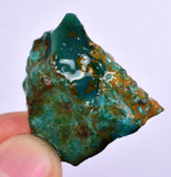 11.5grs GEM SILICA CHRYSOCOLLA LILY MINE PERU CHALCEDONY QUARTZ BLUE ROUGH SB150