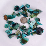 250Carats GEM SILICA CHRYSOCOLLA  PERU CHALCEDONY QUARTZ BLUE ROUGH FACET SB133