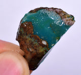 4grs GEM SILICA CHRYSOCOLLA LILY MINE PERU CHALCEDONY QUARTZ BLUE ROUGH SB154
