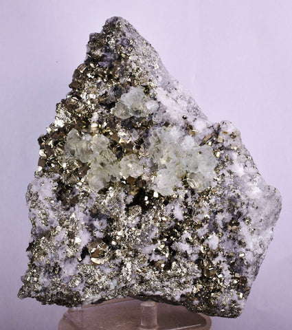 16cms PYRITE CUBIC QUARTZ FLUORITE PERU SHINY CRYSTALS MINERAL MB128