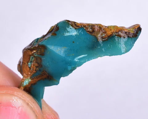 3.4grs GEM SILICA CHRYSOCOLLA LILY MINE PERU CHALCEDONY QUARTZ BLUE ROUGH SB157