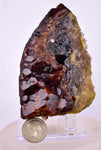 8.2cms  GEM GARNET  BANDED QUARTZ EPIDOTE CRYSTALS PERU SHINY SHARP RARE GB65
