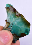 13grs GEM SILICA CHRYSOCOLLA LILY MINE PERU CHALCEDONY QUARTZ BLUE ROUGH SB145