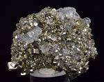 5.4cms PYRITE CUBIC FLUORITE PERU SHINY CRYSTALS MINERAL COLLECTOR MB133