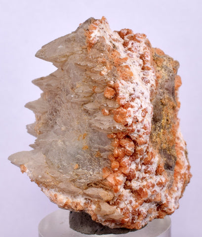 4 cms RED ORANGE ZEOLITE STILBITE LAUMONTITE CALCITE CRYSTALS PERU FB59