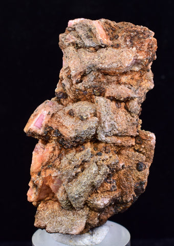 5.6cms GEM RHODOCHROSITE CUBIC CRYSTALS GOETHITE PERU MINERAL SPECIMEN RB607