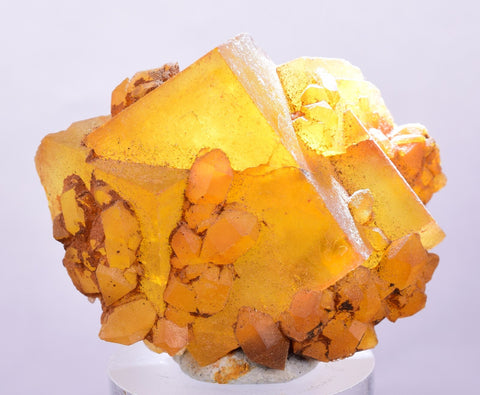 3.7cms GEM YELLOW FLUORITE SHINY CRYSTAL AHOULI MOROCCO MINERAL SPECIMEN KB48