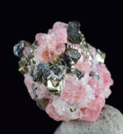 1.2cms RHODOCHROSITE PYRITE CHINA CRYSTAL RHOMBOHEDRAL MINIATURE RB636