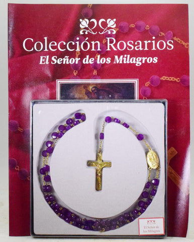 SEÑOR DE LOS MILAGROS LORD OF MIRACLES ROSARY BEADS SYNTHETIC BOOK  PERU JB5