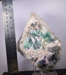 15ms  GREEN PURPLE FLUORITE PYRITE CRYSTAL PERU HUANZALA MINE SHINY KB17