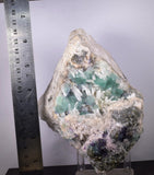 15ms  GREEN PURPLE FLUORITE PYRITE CRYSTAL PERU HUANZALA MINE SHINY KB17