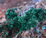 9cm GEM BROCHANTITE CHRYSOCOLLA MALACHITE DRUZY QUARTZ DIOPTASE ? CHILE ZB27