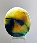 26cts  GEM SILICA CHRYSOCOLLA SCENIC LILY MINE PERU CABOCHON PENDANT BB317