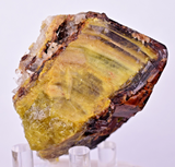 8.2cms  GEM GARNET  BANDED QUARTZ EPIDOTE CRYSTALS PERU SHINY SHARP RARE GB65