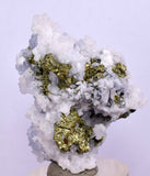 3.8cm  BLUE DOLOMITE SELLAITE CRYSTALS CHALCOPYRITE QUARTZ CALCITE PERU GB34