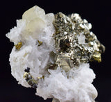 2.1cm APATITE QUARTZ PYRITE DICKITE SCHEELITE ? PERU HUANZALA AB77