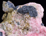 8.3cms RHODOCHROSITE QUARTZ CALCITE CRYSTALS JORDANITE (?) GALENA PERU RB511