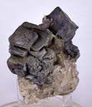 8.2cms GALENA QUARTZ PYRITE CRYSTAL CUBIC PERU MINERAL SPECIMEN  GB16