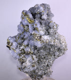 14cm BLUE DOLOMITE SELLAITE CRYSTALS CHALCOPYRITE QUARTZ CALCITE PERU GB35