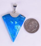 3.8cms BLUE OPAL SCENIC CABOCHON SILVER 950 PERU SEASCAPE PENDANT JEWELRY BB154