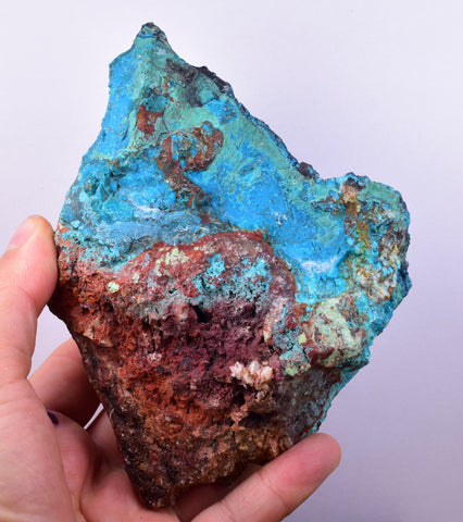 880Grams CHRYSOCOLLA MALACHITE HEMATITE PERU MINERAL SPECIMEN CB183