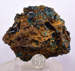 8.4cms ATACAMITE QUARTZ CRYSTALS LIMONITE  LILY MINE PERU MINERAL SPECIMEN AB185