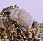 6.4cms APATITE SIDERITE QUARTZ CRYSTALS CHALCOPYRITE BORNITE PYRITE PERU AB61