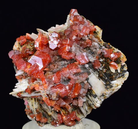 3.6cm VANADINITE CRYSTAL BARITE MIBLADEN MOROCCO MINIATURE MINERAL SPECIMEN WB21