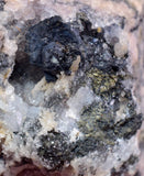 5.6cm ACANTHITE RHODOCHROSITE CHALCOPYRITE PYRARGYRITE QUARTZ CRYSTAL PERU HB182