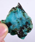 18.7grs GEM SILICA CHRYSOCOLLA  PERU CHALCEDONY QUARTZ BLUE ROUGH FACET SB63