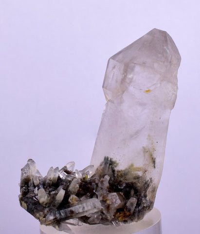 4.2cms GEM QUARTZ SCEPTER NATURAL CHLORITE INCLUDED PHANTOM CRYSTAL PERU  QB28